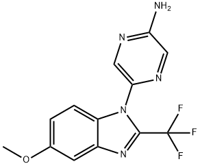 5-(2-(TRIFLUOROMETHYL)-5-METHOXY-1H-BENZO[D]IMIDAZOL-1-YL)-PYRAZIN-2-AMINE 구조식 이미지