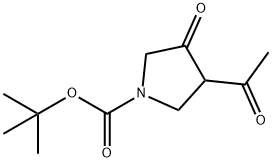 3-Acetyl-4-oxo-pyrrolidine-1-carboxylic acid tert-butyl ester Structure