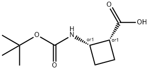 (+/-)-(1S,2R)-2-((tert-Butoxycarbonyl)amino)cyclobutanecarboxylic acid Structure