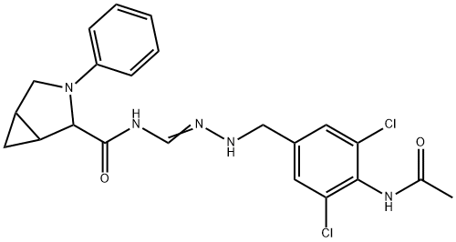 3-Azabicyclo[3.1.0]hexane-2-carboxaMide, N-[[[[4-(acetylaMino)-3,5-dichlorophenyl]Methyl]aMino]iMinoMethyl]-3-phenyl- 구조식 이미지