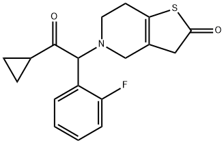 5-[2-Cyclopropyl-1-(2-fluorophenyl)-2-oxoethyl]-4,5,6,7-tetrahydrothieno[3,2-c]pyridin-2(3H)-one 구조식 이미지