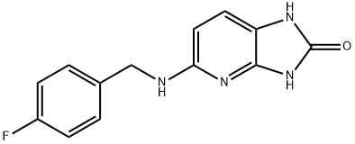 5-[[(4-Fluorophenyl)Methyl]aMino]-1,3-dihydro-2H-iMidazo[4,5-b]pyridin-2-one 구조식 이미지