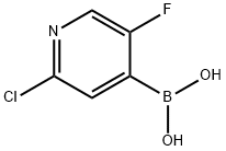 2-CHLORO-5-FLUOROPYRIDINE-4-BORONIC ACID 구조식 이미지