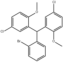 2-((2-BROMOPHENYL)(5-CHLORO-2-METHOXYPHENYL)METHYL)-4-CHLORO-1-METHOXYBENZENE 구조식 이미지