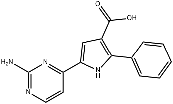 1H-Pyrrole-3-carboxylic  acid,  5-(2-amino-4-pyrimidinyl)-2-phenyl- Structure