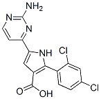 1H-Pyrrole-3-carboxylic  acid,  5-(2-amino-4-pyrimidinyl)-2-(2,4-dichlorophenyl)- Structure