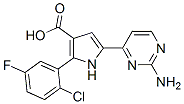 1H-Pyrrole-3-carboxylic  acid,  5-(2-amino-4-pyrimidinyl)-2-(2-chloro-5-fluorophenyl)- Structure