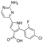 1H-Pyrrole-3-carboxylic  acid,  5-(2-amino-4-pyrimidinyl)-2-(4-chloro-2-fluorophenyl)- 구조식 이미지