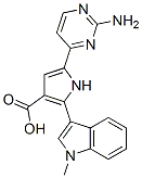 1H-Pyrrole-3-carboxylic  acid,  5-(2-amino-4-pyrimidinyl)-2-(1-methyl-1H-indol-3-yl)- 구조식 이미지