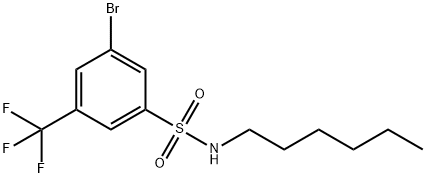 3-Bromo-N-hexyl-5-(trifluoromethyl)benzenesulfonamide Structure