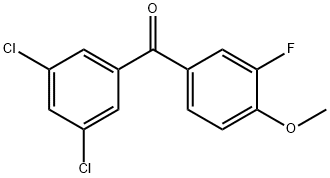 3,5-Dichloro-3'-fluoro-4'-methoxybenzophenone 구조식 이미지