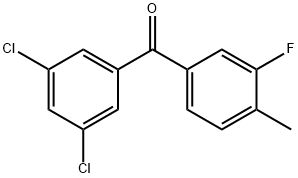 3,5-Dichloro-3'-fluoro-4'-methylbenzophenone Structure