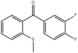 3,4-Difluoro-2'-(thiomethyl)benzophenone 구조식 이미지