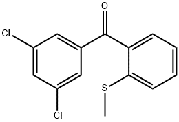 3,5-Dichloro-2'-(thiomethyl)benzophenone 구조식 이미지