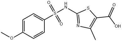 2-{[(4-Methoxyphenyl)sulfonyl]amino}-4-methyl-1,3-thiazole-5-carboxylic acid 구조식 이미지