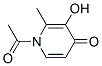 4(1H)-Pyridinone, 1-acetyl-3-hydroxy-2-methyl- (9CI) 구조식 이미지