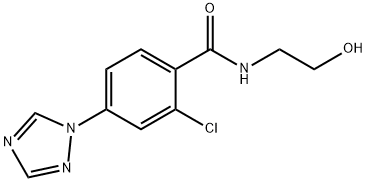 2-chloro-N-(2-hydroxyethyl)-4-(1H-1,2,4-triazol-1-yl)benzenecarboxamide Structure