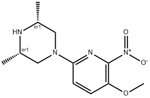 CIS-3,5-DIMETHYL-1-[5-(METHYLOXY)-6-NITRO-2-PYRIDINYL]PIPERAZINE Structure