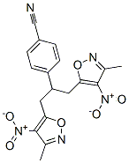 Benzonitrile,  4-[2-(3-methyl-4-nitro-5-isoxazolyl)-1-[(3-methyl-4-nitro-5-isoxazolyl)methyl]ethyl]- Structure