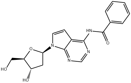 N4-BENZOYL-7-DEAZA-2'-DEOXYADENOSINE 구조식 이미지