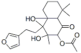 (+)-2-Acetyloxy-4-[2-(3-furanyl)ethyl]-3,4,4a,5,6,7,8,8a-octahydro-3,4-dihydroxy-3,4a,8,8-tetramethylnaphthalen-1(2H)-one 구조식 이미지