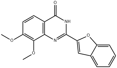 4(3H)-Quinazolinone,  2-(2-benzofuranyl)-7,8-dimethoxy- Structure