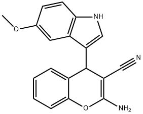 2-amino-4-(5-methoxy-1H-indol-
3yl)-4H-chromene-3-carbonitrile Structure