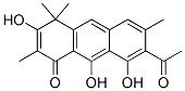 7-Acetyl-3,8,9-trihydroxy-2,4,4,6-tetramethylanthracen-1(4H)-one 구조식 이미지