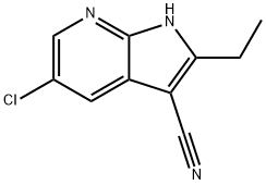 1H-Pyrrolo[2,3-b]pyridine-3-carbonitrile, 5-chloro-2-ethyl- Structure