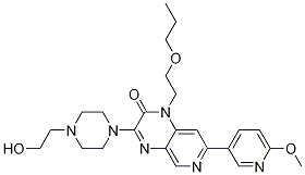 Pyrido[3,4-b]pyrazin-2(1H)-one, 3-[4-(2-hydroxyethyl)-1-piperazinyl]-7-(6-Methoxy-3-pyridinyl)-1-(2-propoxyethyl) Structure