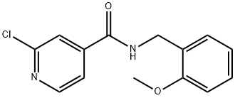 2-Chloro-N-(2-Methoxybenzyl)pyridine-4-carboxaMide, 95% 구조식 이미지