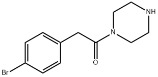 2-(4-브로모페닐)-1-(피페라진-1-일)에타논 구조식 이미지