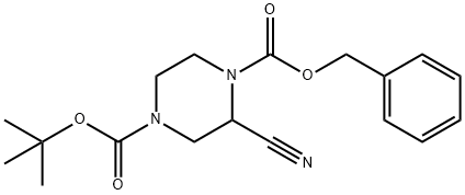 1-benzyl 4-tert-butyl 2-cyanopiperazine-1,4-dicarboxylate Structure