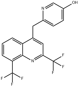 6-(2,8-BIS-트리플루오로메틸-퀴놀린-4-일메틸)-피리딘-3-OL 구조식 이미지