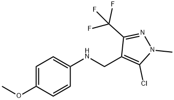 N-{[5-chloro-1-methyl-3-(trifluoromethyl)-1H-pyrazol-4-yl]methyl}-4-methoxyaniline Structure