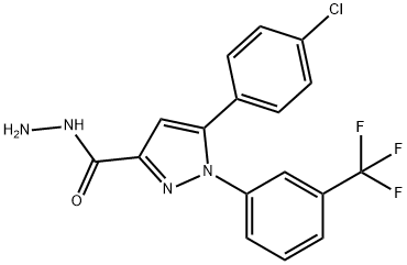 5-(4-chlorophenyl)-1-[3-(trifluoromethyl)phenyl]-1H-pyrazole-3-carbohydrazide 구조식 이미지
