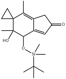 7'-tert-ButyldiMethylsilyloxy-6',7'-dihydro-6'-hydroxy-4',6'-diMethyl-spiro[cyclopropane-1,5'-[5H]inden]-2'(3'H)-one 구조식 이미지