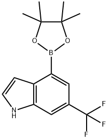 1H-Indole, 4-(4,4,5,5-tetraMethyl-1,3,2-dioxaborolan-2-yl)-6-(trifluoroMethyl)- Structure