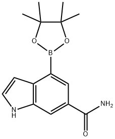 1H-Indole-6-carboxaMide, 4-(4,4,5,5-tetraMethyl-1,3,2-dioxaborolan-2-yl)- Structure