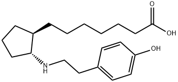 7-(2-(4-hydroxyphenethylamino)cyclopentyl)heptanoic acid Structure