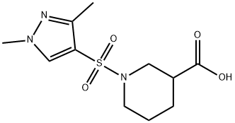 1-[(1,3-Dimethyl-1H-pyrazol-4-yl)sulfonyl]piperidine-3-carboxylic acid 구조식 이미지