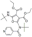 3,4-푸란디카르복실산,2-[(1,1-디메틸에틸)아미노]-5-[(1,1-디메틸에틸)(4-피리디닐카르보닐)아미노]-,3,4-디에틸에스테르 구조식 이미지