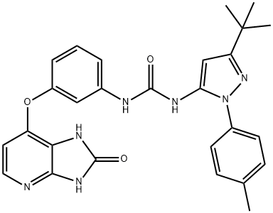 Urea, N-[3-[(2,3-dihydro-2-oxo-1H-iMidazo[4,5-b]pyridin-7-yl)oxy]phenyl]-N'-[3-(1,1-diMethylethyl)-1-(4-Methylphenyl)-1H-pyrazol-5-yl]- Structure