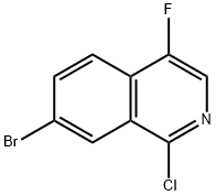 ISOQUINOLINE, 7-BROMO-1-CHLORO-4-FLUORO- Structure