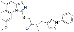 Acetamide,  2-[(8-methoxy-5-methyl[1,2,4]triazolo[4,3-a]quinolin-1-yl)thio]-N-methyl-N-[(1-phenyl-1H-pyrazol-4-yl)methyl]- 구조식 이미지