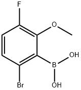 2-Borono-3-bromo-6-fluoroanisole 구조식 이미지