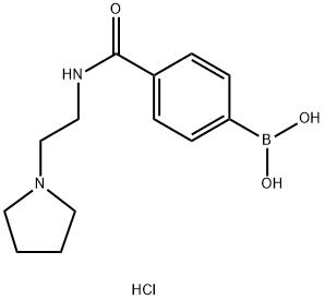 4-(2-(Pyrrolidin-1-yl)ethylcarbamoyl)phenylboronic acid, HCl 구조식 이미지