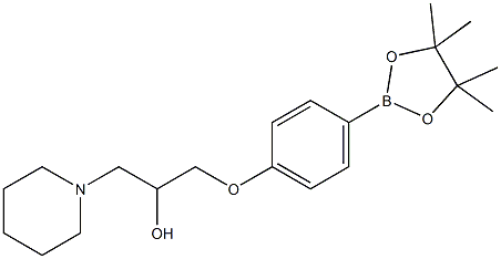 1-(Piperidin-1-yl)-3-(4-(4,4,5,5-tetramethyl-1,3,2-dioxaborolan-2-yl)phenoxy)propan-2-ol 구조식 이미지