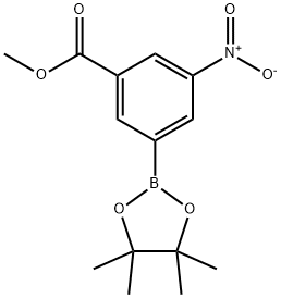 Methyl 3-nitro-5-(4,4,5,5-tetramethyl-1,3,2-dioxaborolan-2-yl)benzoate 구조식 이미지