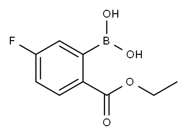 2-(ethoxycarbonyl)-5-fluorophenylboronic acid 구조식 이미지